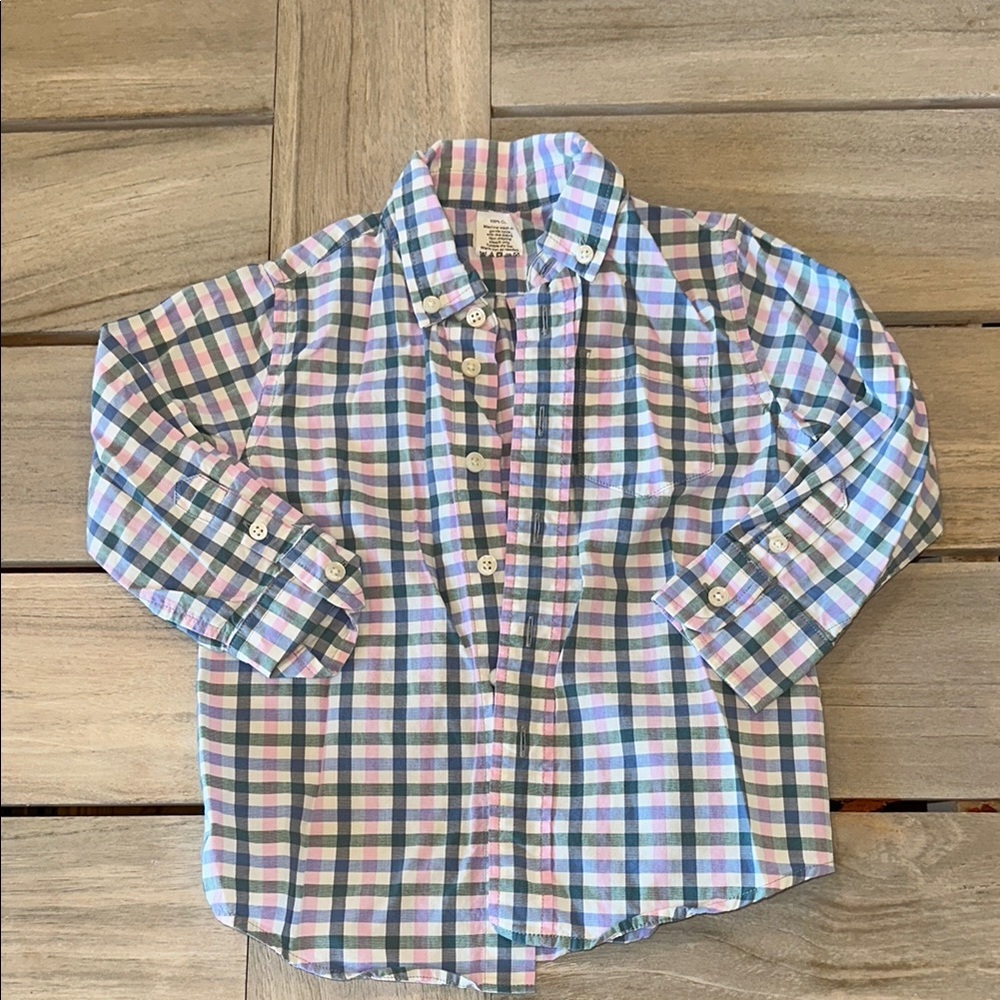 Crew Cuts Poplin Plaid Button Down, 2T